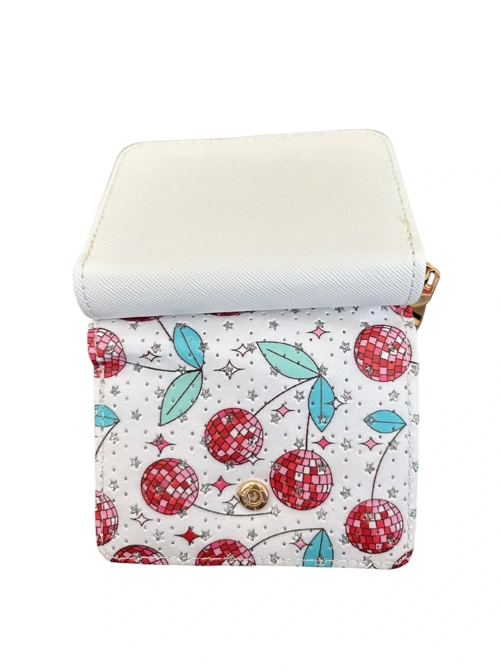 White Disco Cherry Wallet with Coin Pouch NWT - Picture 3 of 5